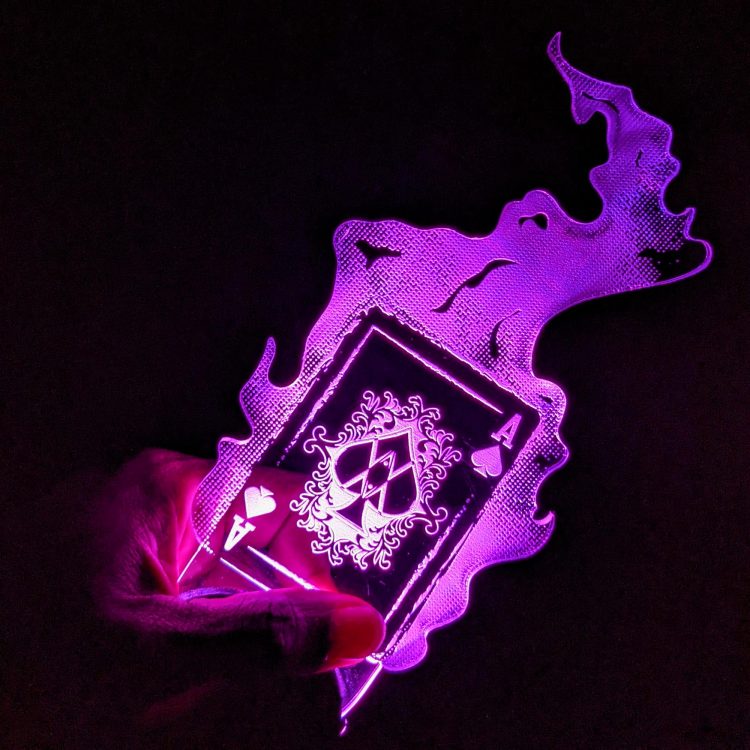 Gambit Cajun LED Kinetic Card LTE & DLX Flame Border Playing Card Ace( Xmen ) – DLX LED (light Up Version)