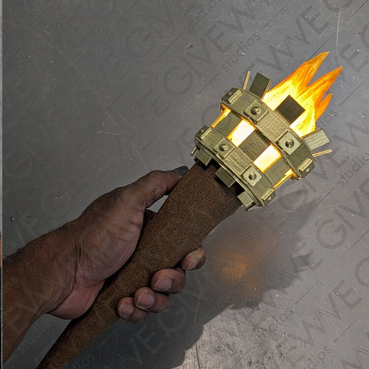 3D Printed Torch Dungeon Costume Cosplay Accessory  (cosplay, Convention, Costume, Halloween)