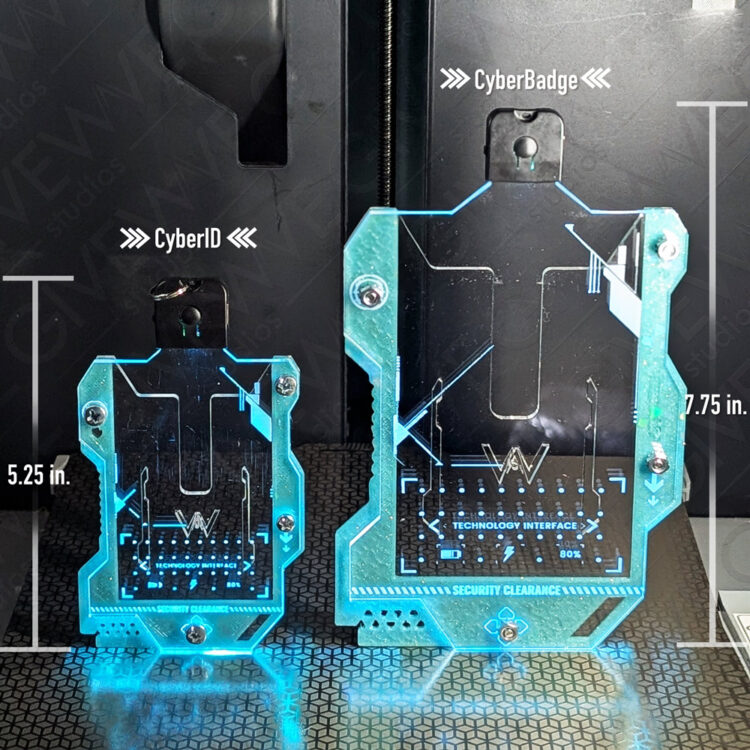 Futuristic CyberPunk light up RGB LED – ID/Badge holder