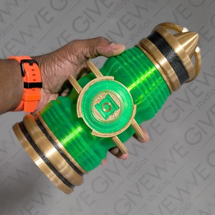 16oz/24oz DIY Green Lantern Battery RGB LED Water Bottle Cosplay Prop